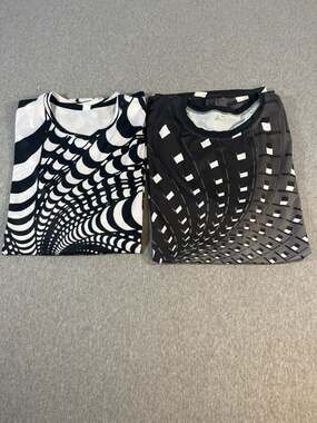 2-Unisex 3D Optical Illusion Vortex Graphic Crew Neck Short Sleeve T-Shirt XXL